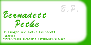 bernadett petke business card